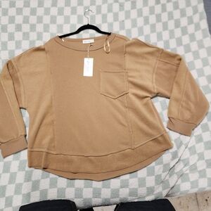 Cozy Tan Sweatshirt Very J NWT